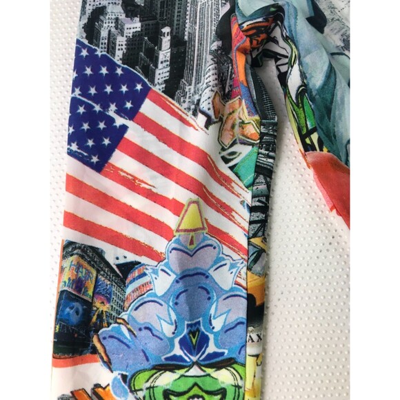 Aratta Silent Journey NYC Taxi Freedom GRAFFITI ART Anthropologie Button Up Top - Picture 8 of 16